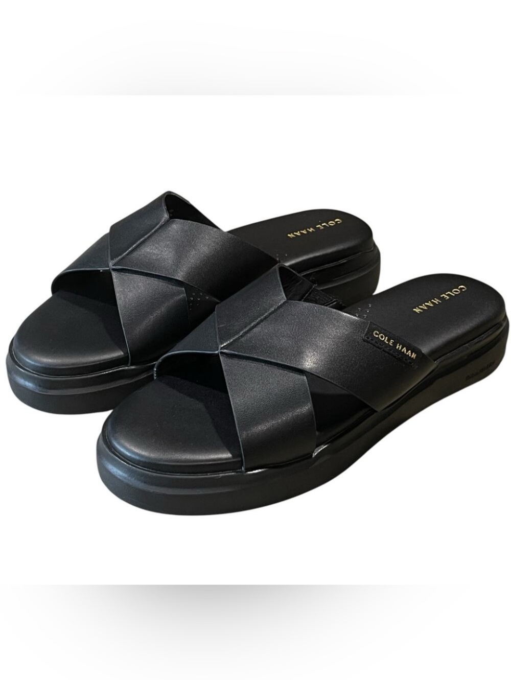 Cole Haan Women's GrandPro Rally Black Crisscross Slide, 8.5